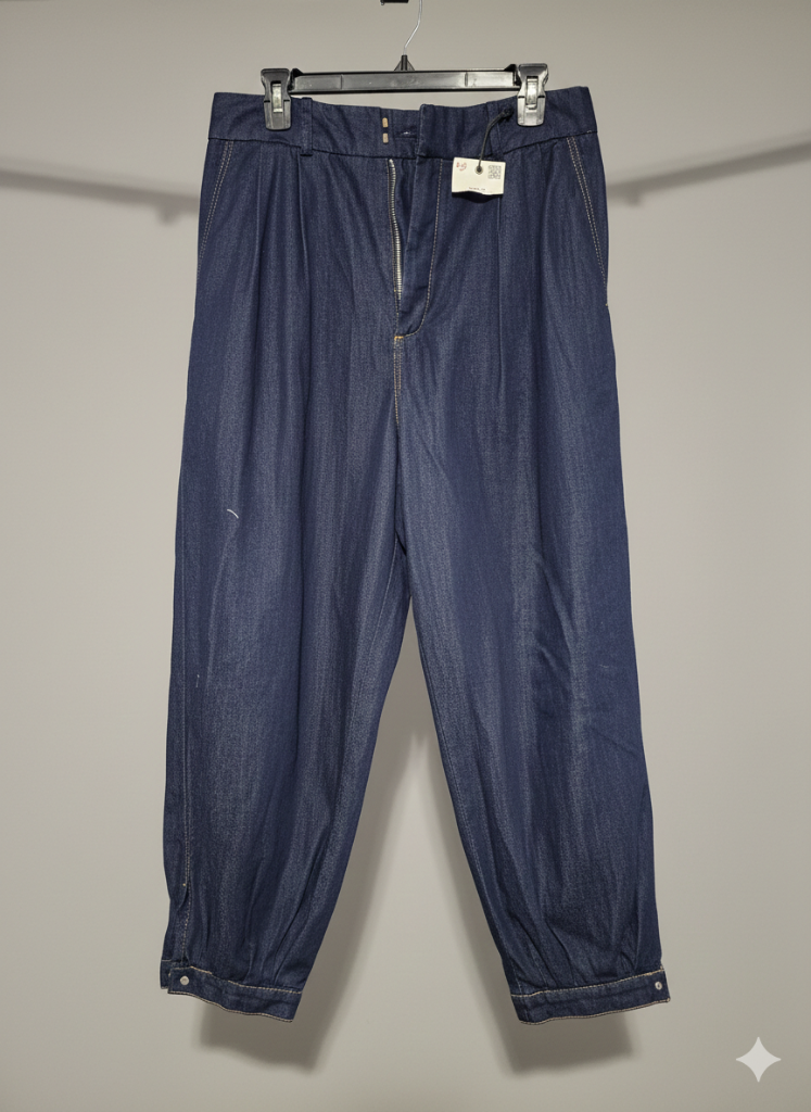 Zara High Rise Tapered Denim Jogger Pants